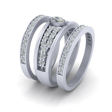 1.05CTTW DIAMOND WEDDING RING SET