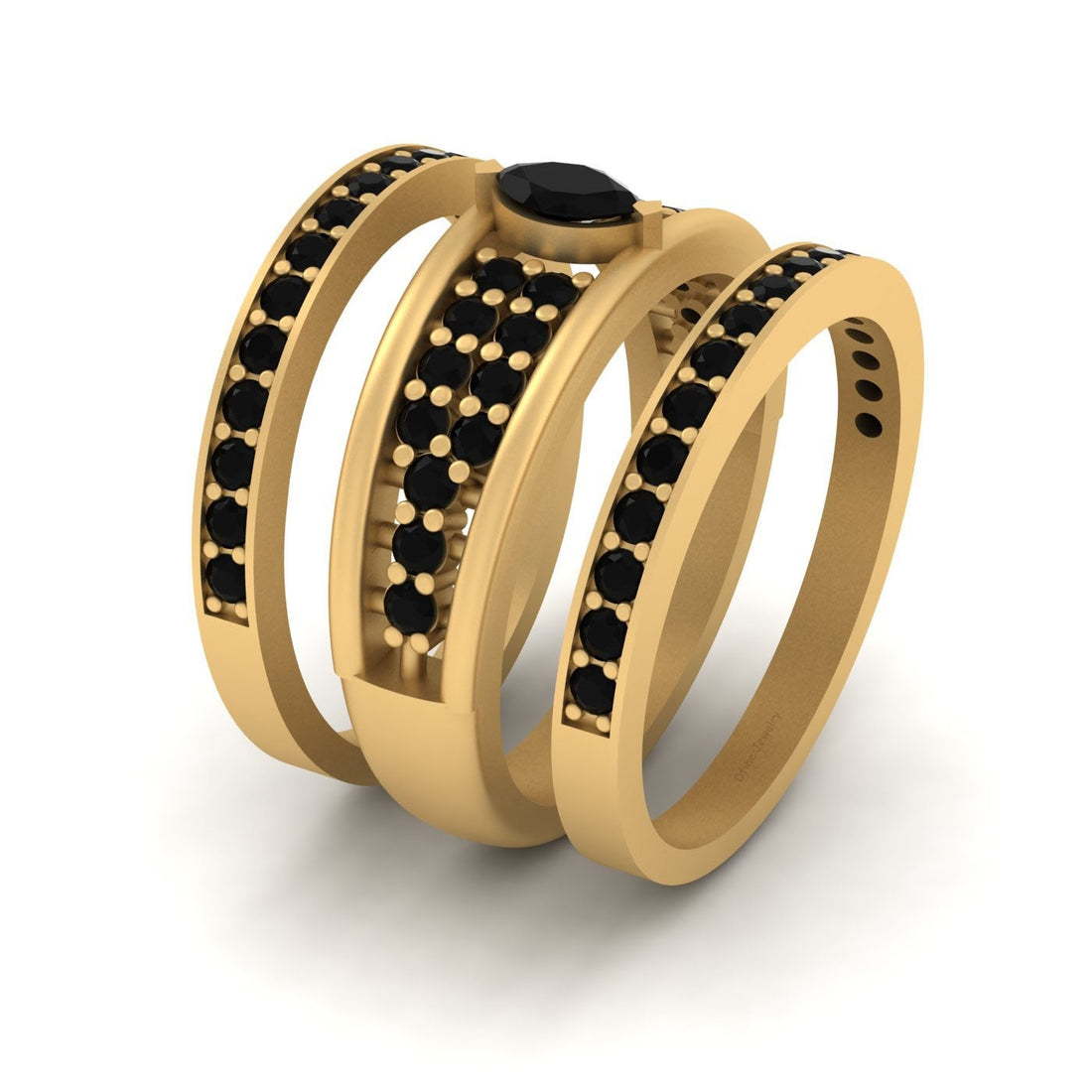BLACK DIAMOND WEDDING RING BAND SET