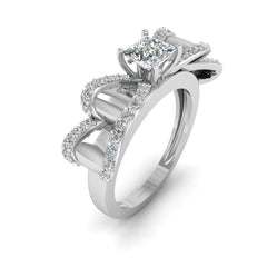Classic Diamond Bow Ring Wedding Ring For Womens