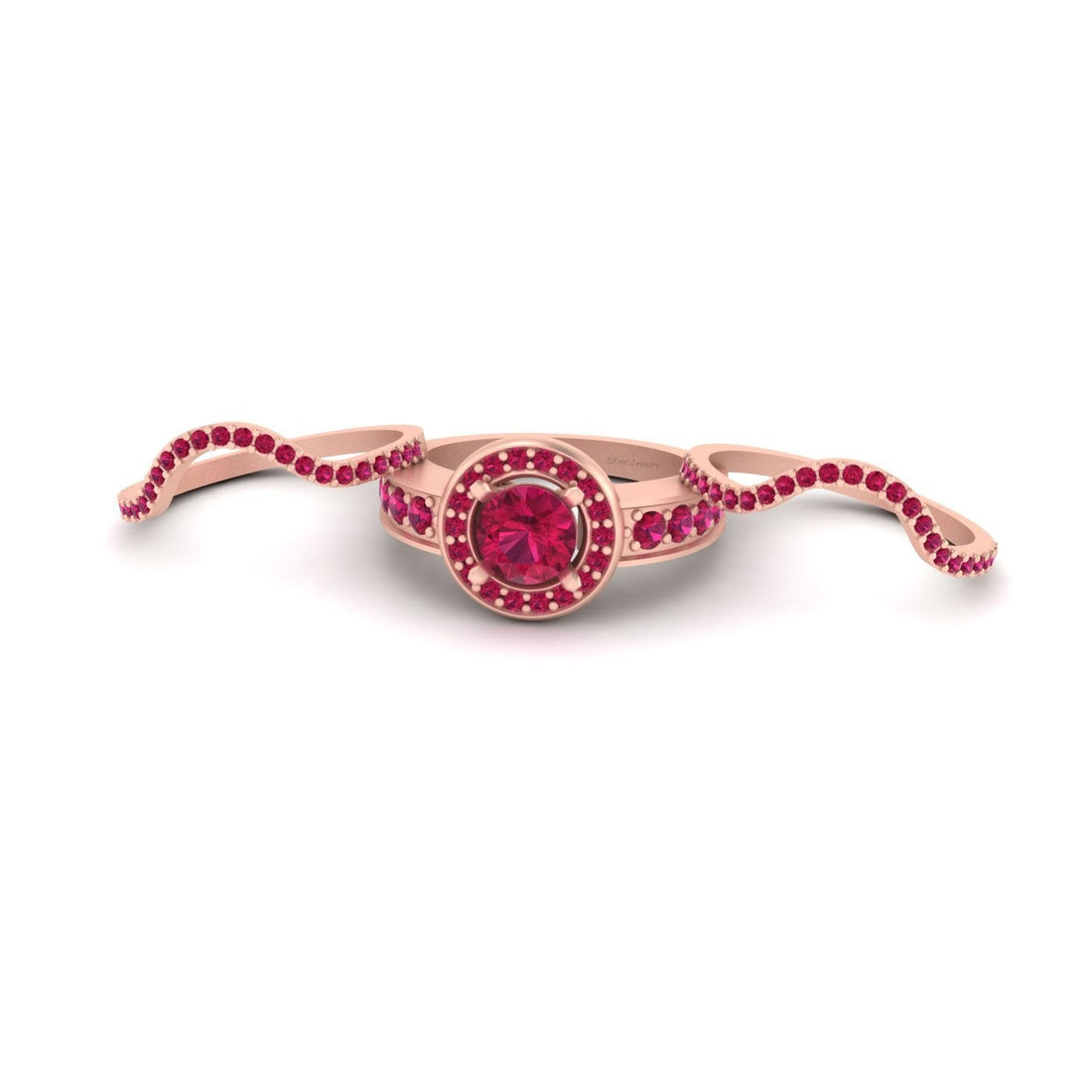 HALO RUBY ENGAGEMENT RING BANDS