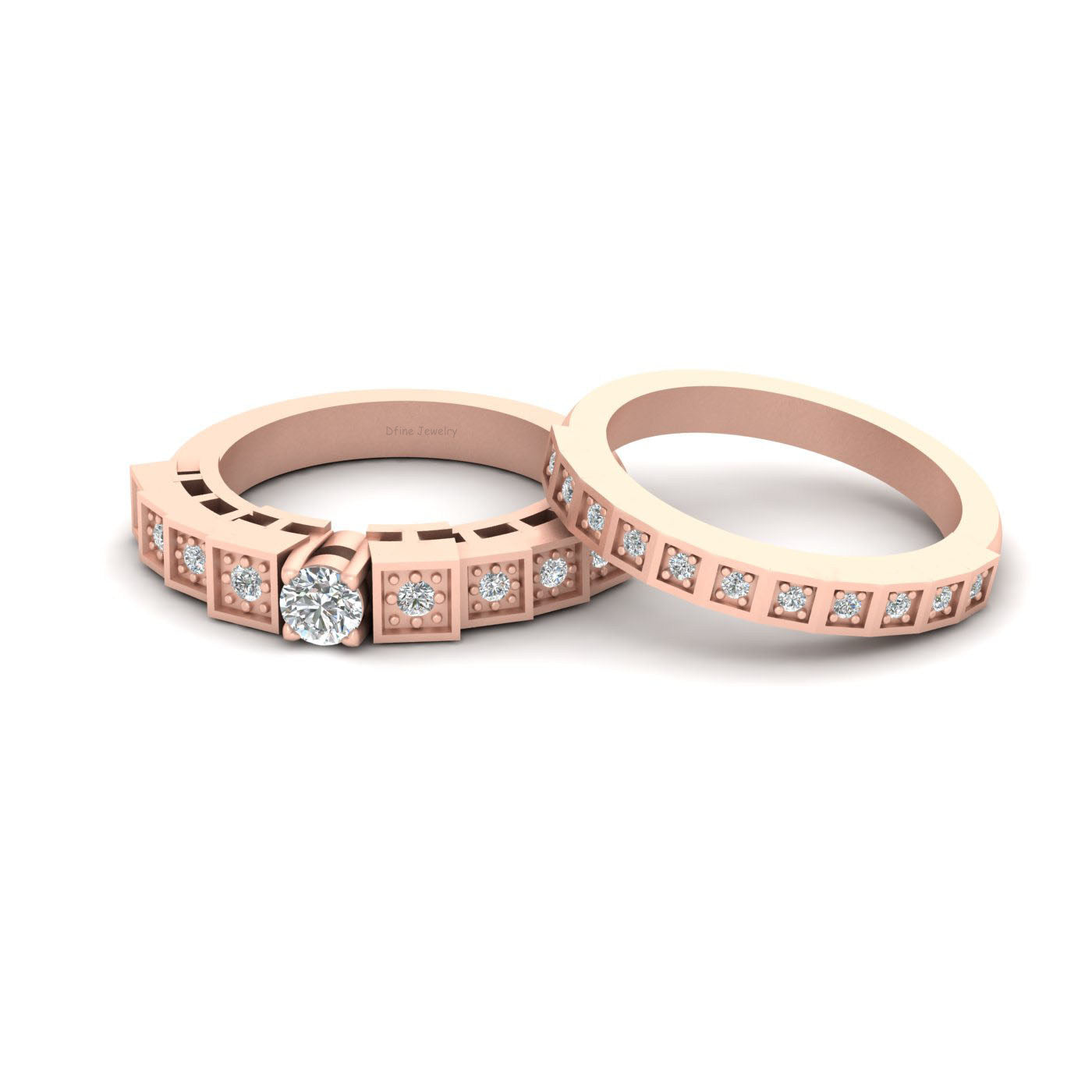0.45CTTW DIAMOND ENGAGEMENT RING SET
