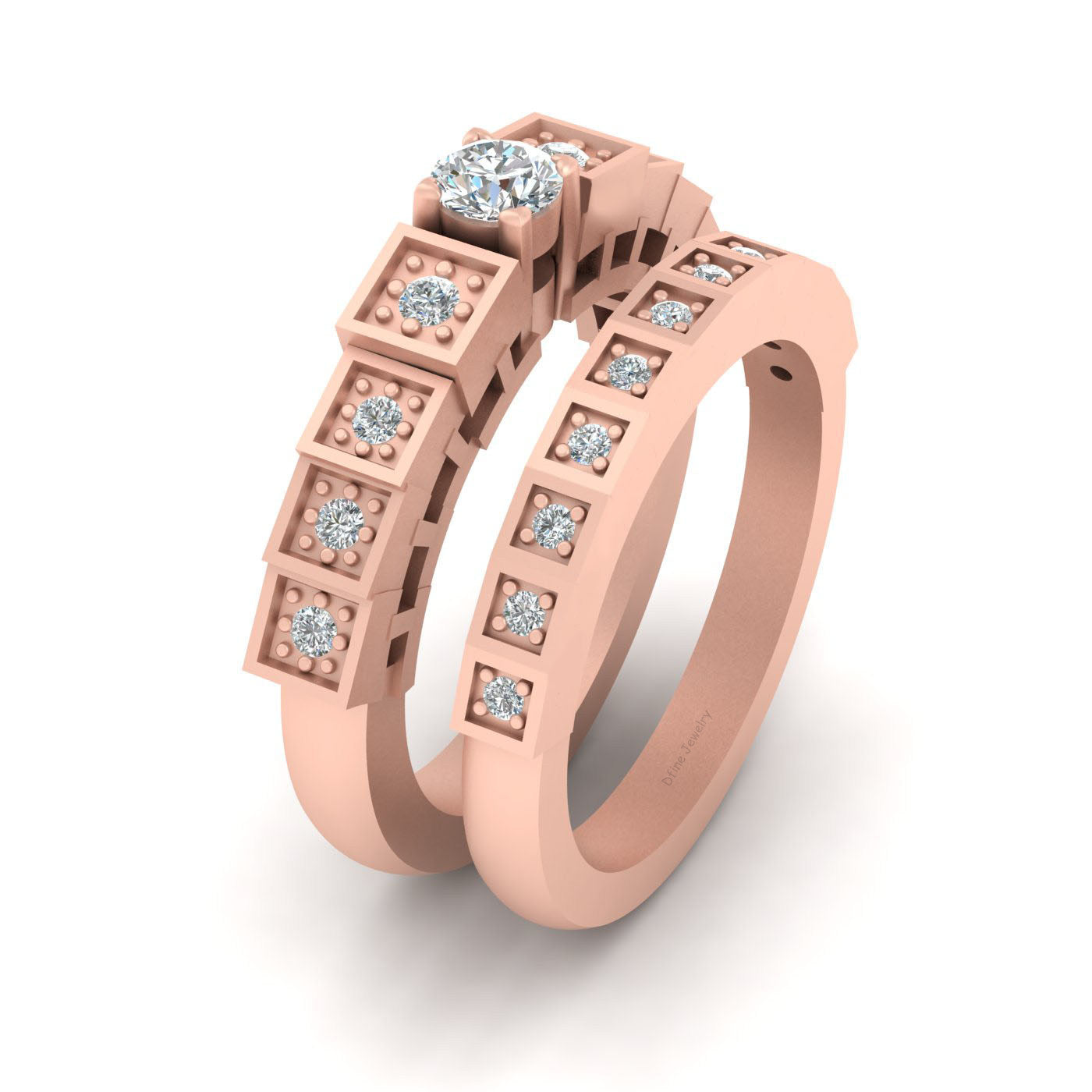 0.45CTTW DIAMOND ENGAGEMENT RING SET