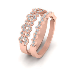 Diamond Wavy Engagement Rings Sterling Silver Promise Ring Set