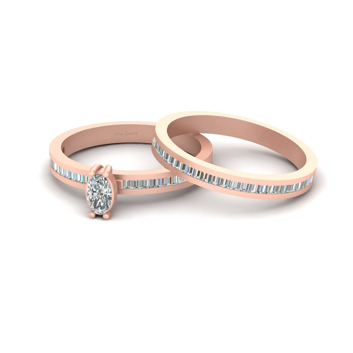 OVAL DIAMOND ENGAGEMENT RING SET