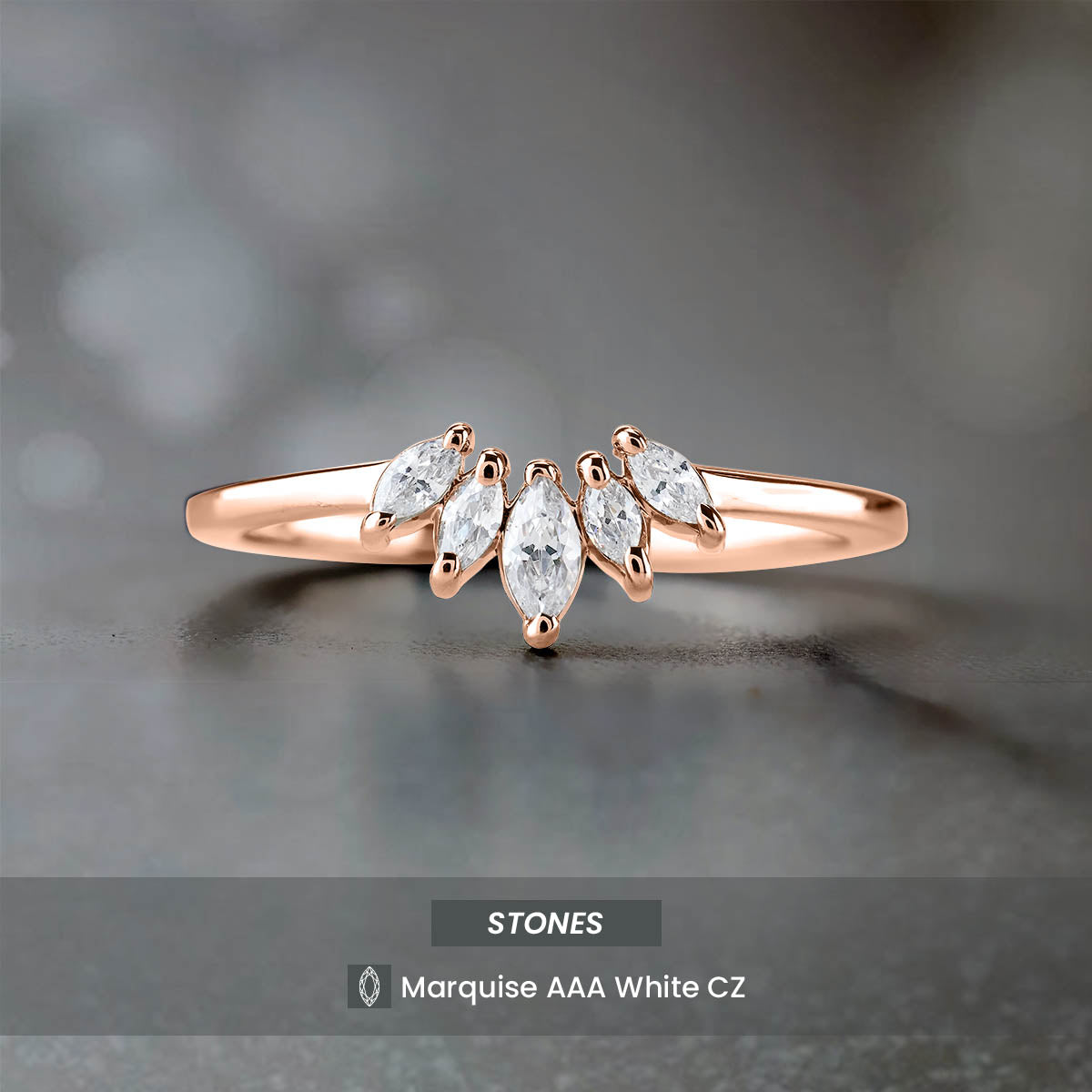 Tiara Wedding Band Marquise Cut AAA CZ Engagement Ring Enhancer