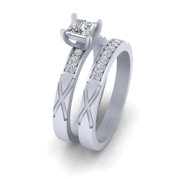 PRINCESS DIAMOND BRIDAL RING SET