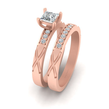 PRINCESS DIAMOND BRIDAL RING SET