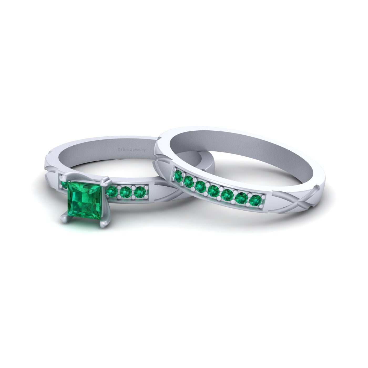 X ENGAGEMENT RING BAND SET