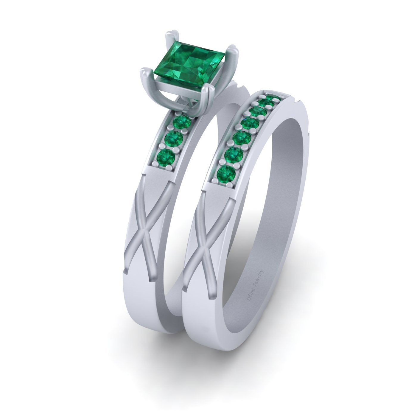 X ENGAGEMENT RING BAND SET