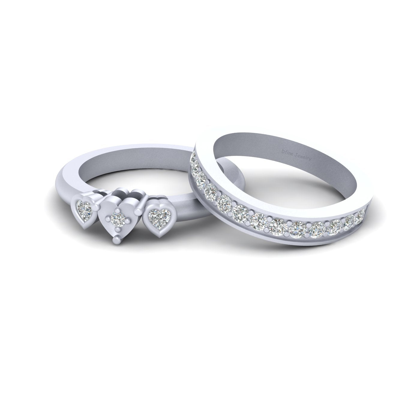 HEART SHAPE ENGAGEMENT RING SET