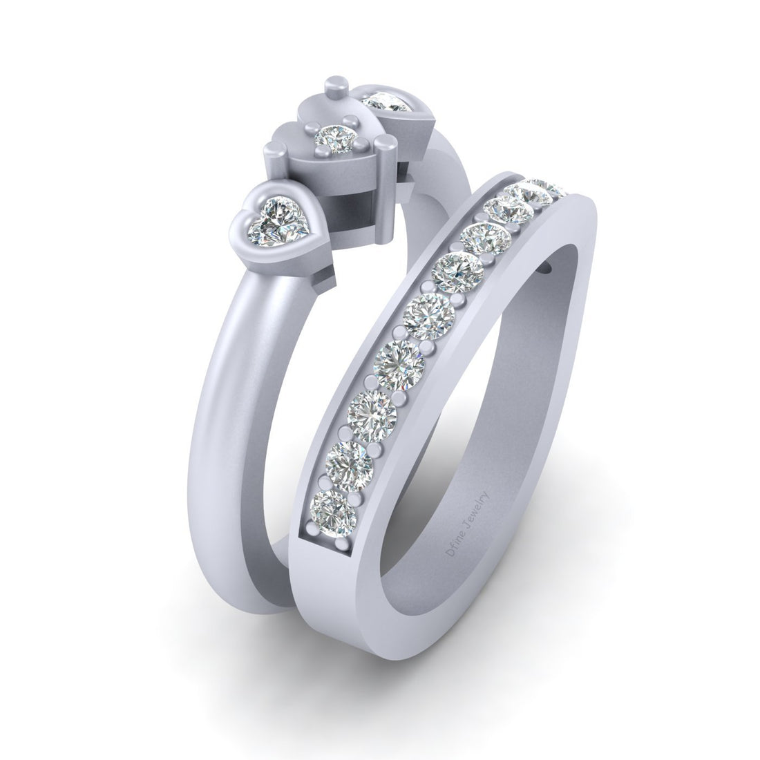 HEART SHAPE ENGAGEMENT RING SET