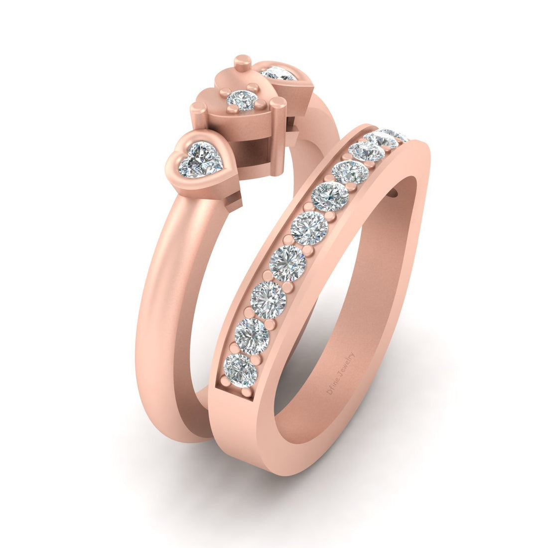 HEART SHAPE ENGAGEMENT RING SET