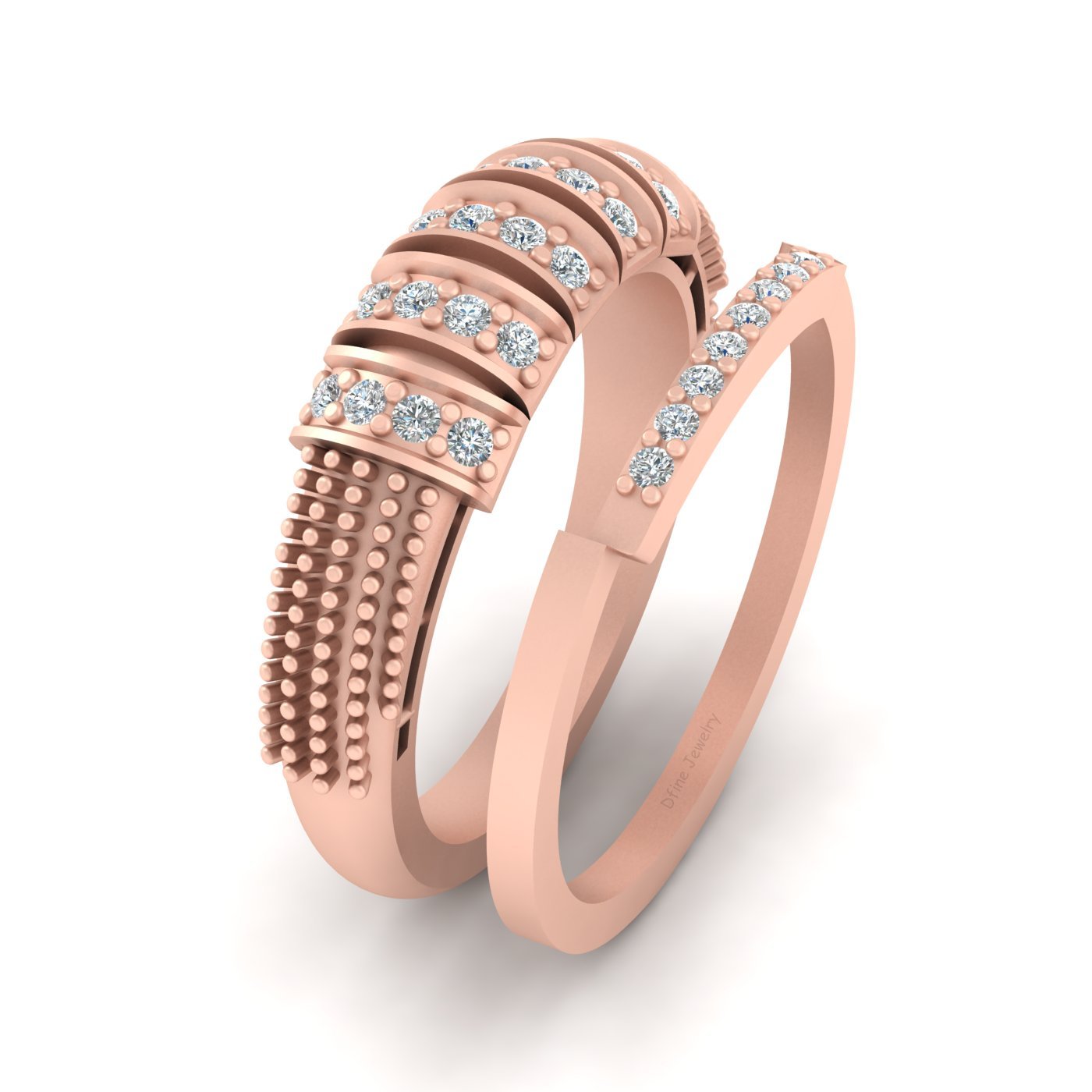 SILVER DIAMOND PROMISE RING SET