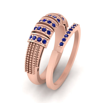 ROSE GOLD BRIDAL WEDDING RING SET