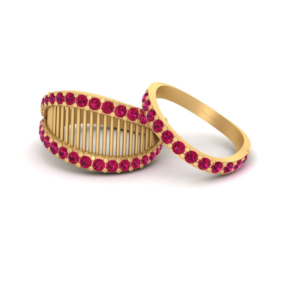 MESH BRIDAL WEDDING RING SET