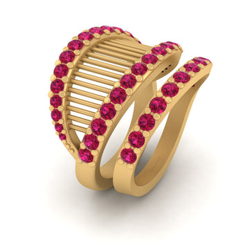 MESH BRIDAL WEDDING RING SET