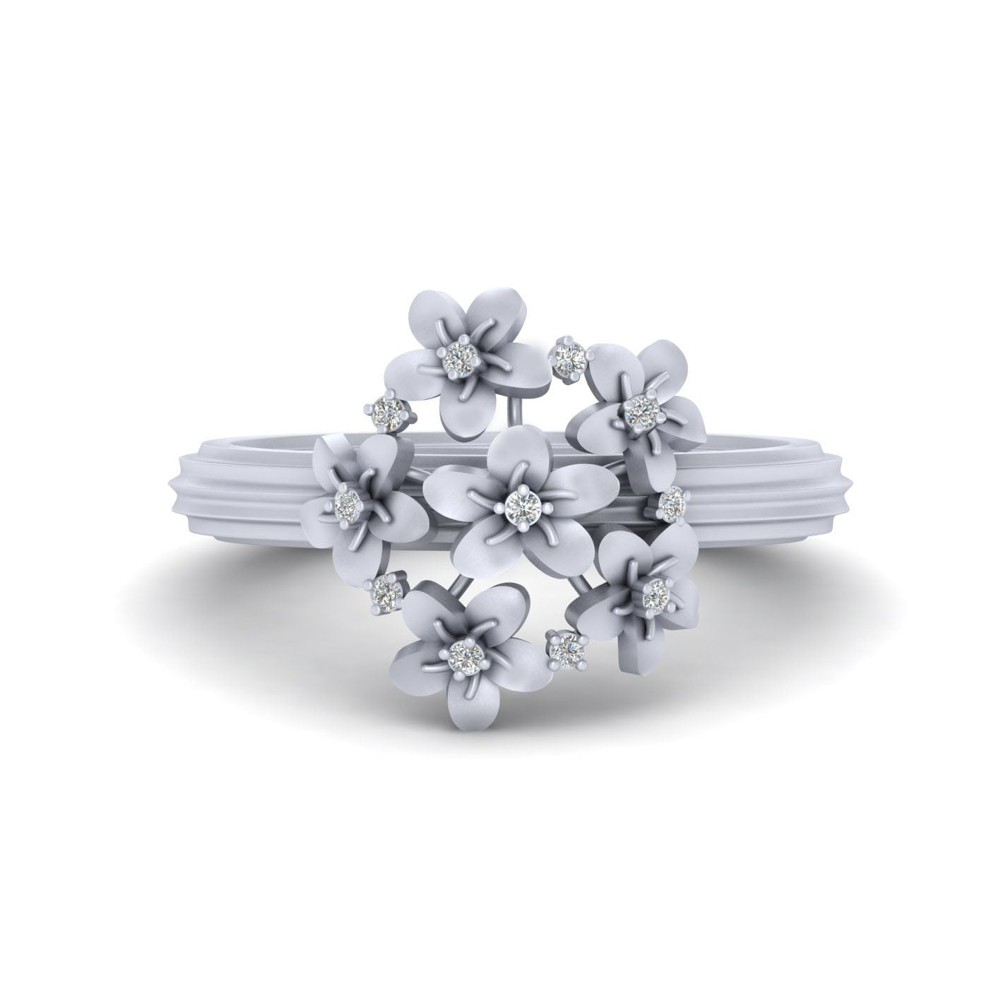 CLUSTER FLOWER ENGAGEMENT RING