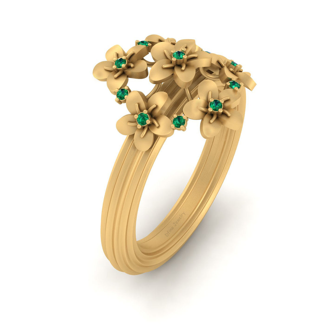 CLUSTER FLOWER WEDDING RING