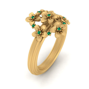 CLUSTER FLOWER WEDDING RING
