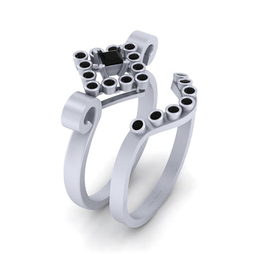 WHITE GOLD ENGAGEMENT RING SET