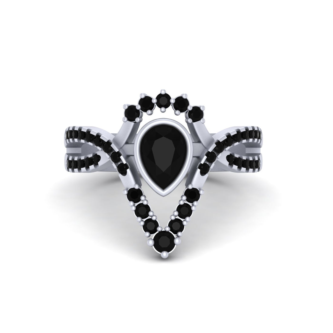 BLACK DIAMOND ENGAGEMENT RING FOR HER