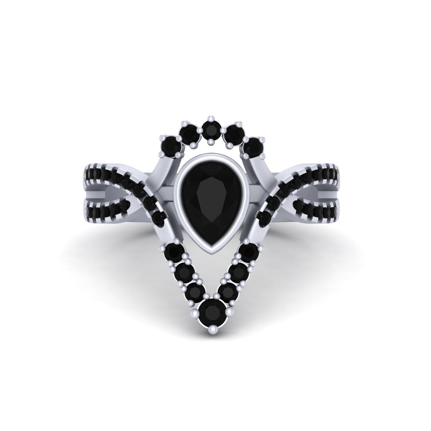 BLACK DIAMOND ENGAGEMENT RING FOR HER