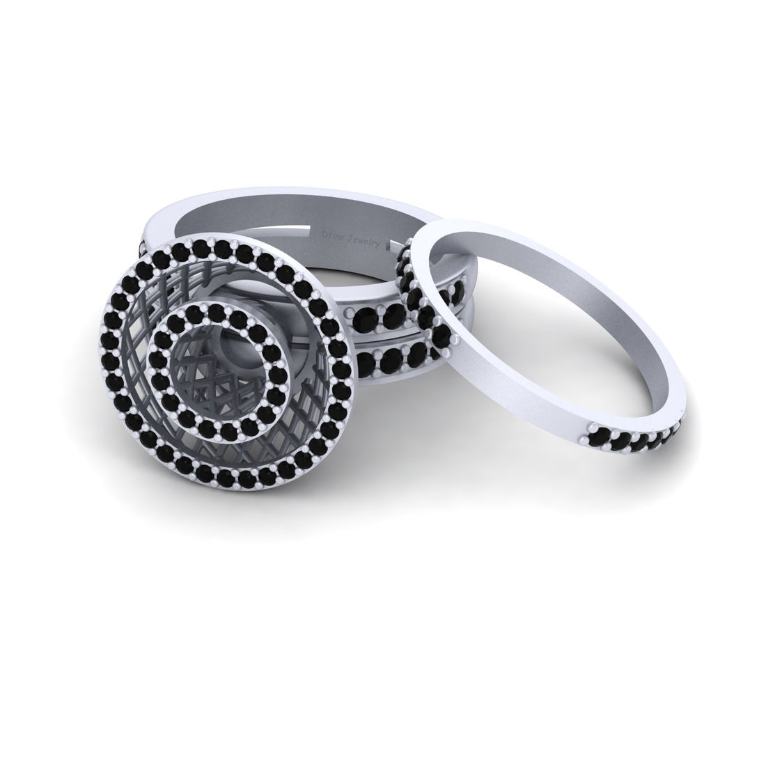 MESH BRIDAL WEDDING RING SET