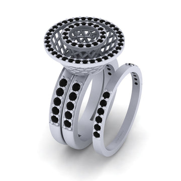 MESH BRIDAL WEDDING RING SET