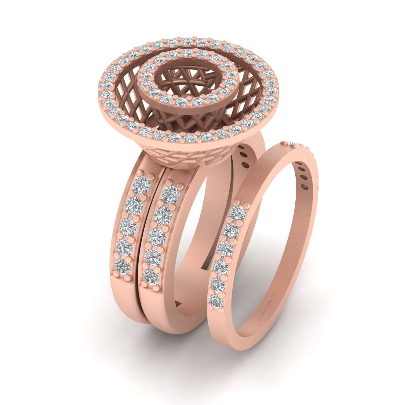 MESH ENGAGEMENT RING SET
