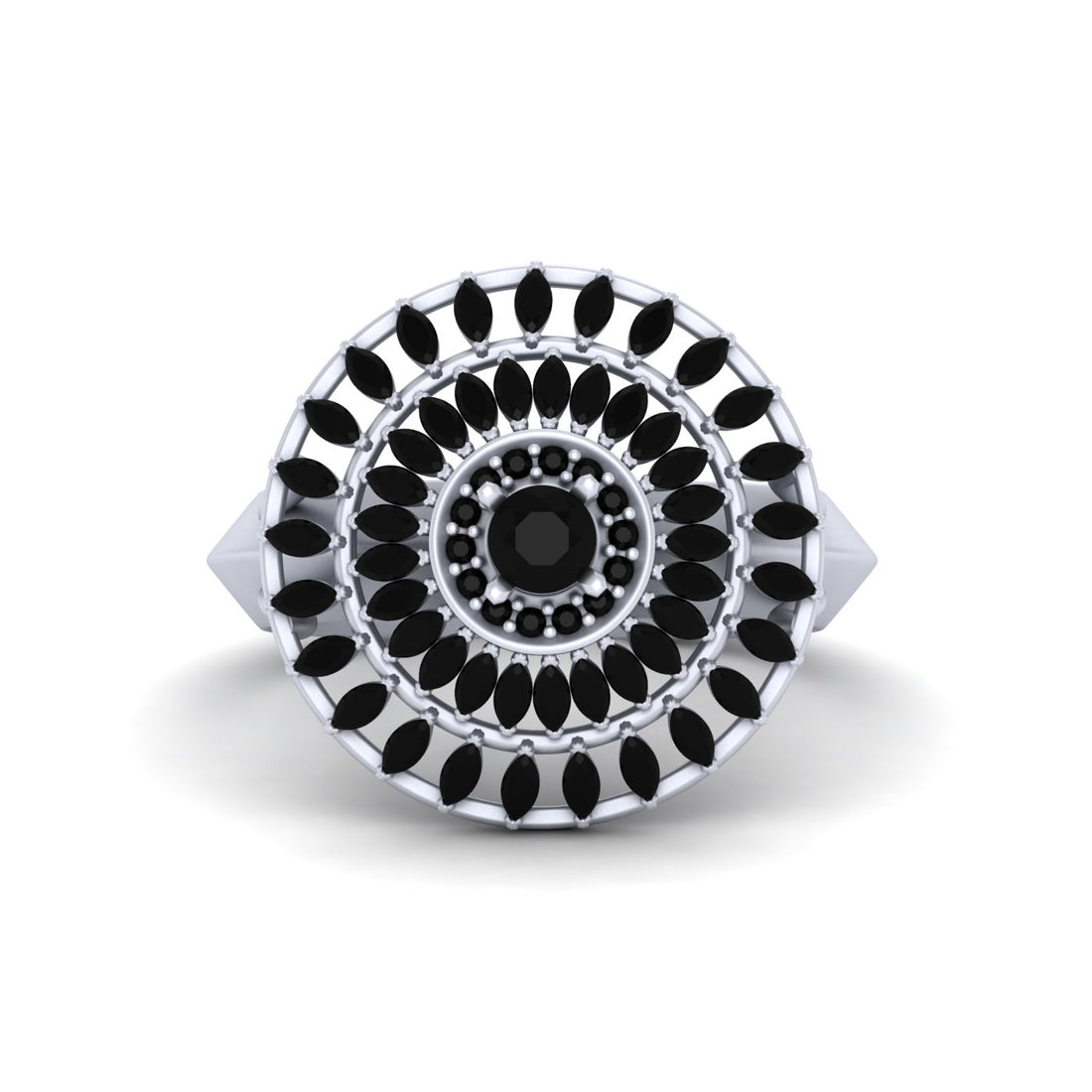 0.90CTTW BLACK DIAMOND WEDDING RING