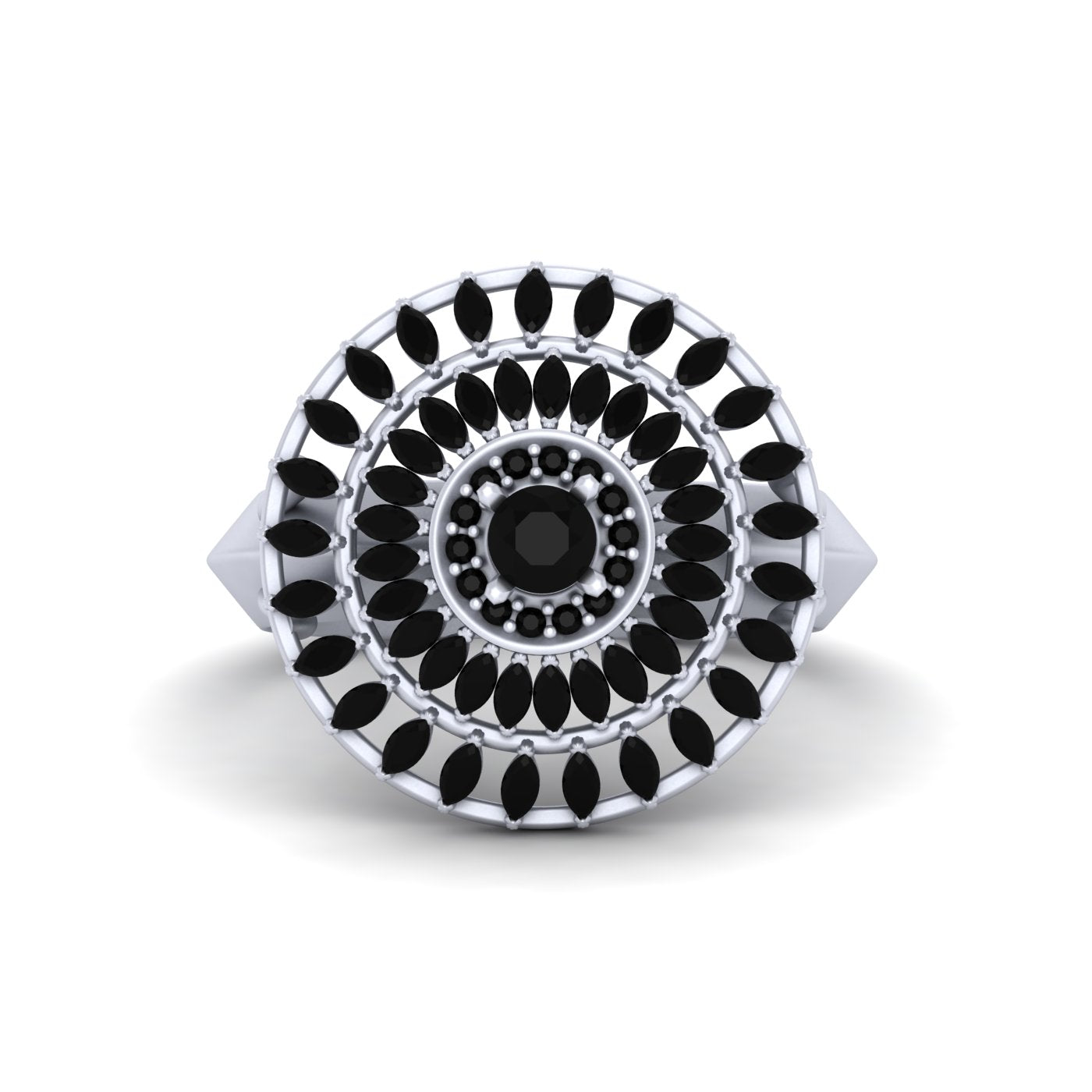 0.90CTTW BLACK DIAMOND WEDDING RING