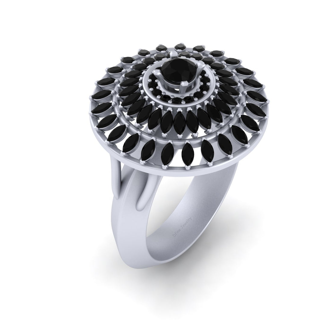 0.90CTTW BLACK DIAMOND WEDDING RING