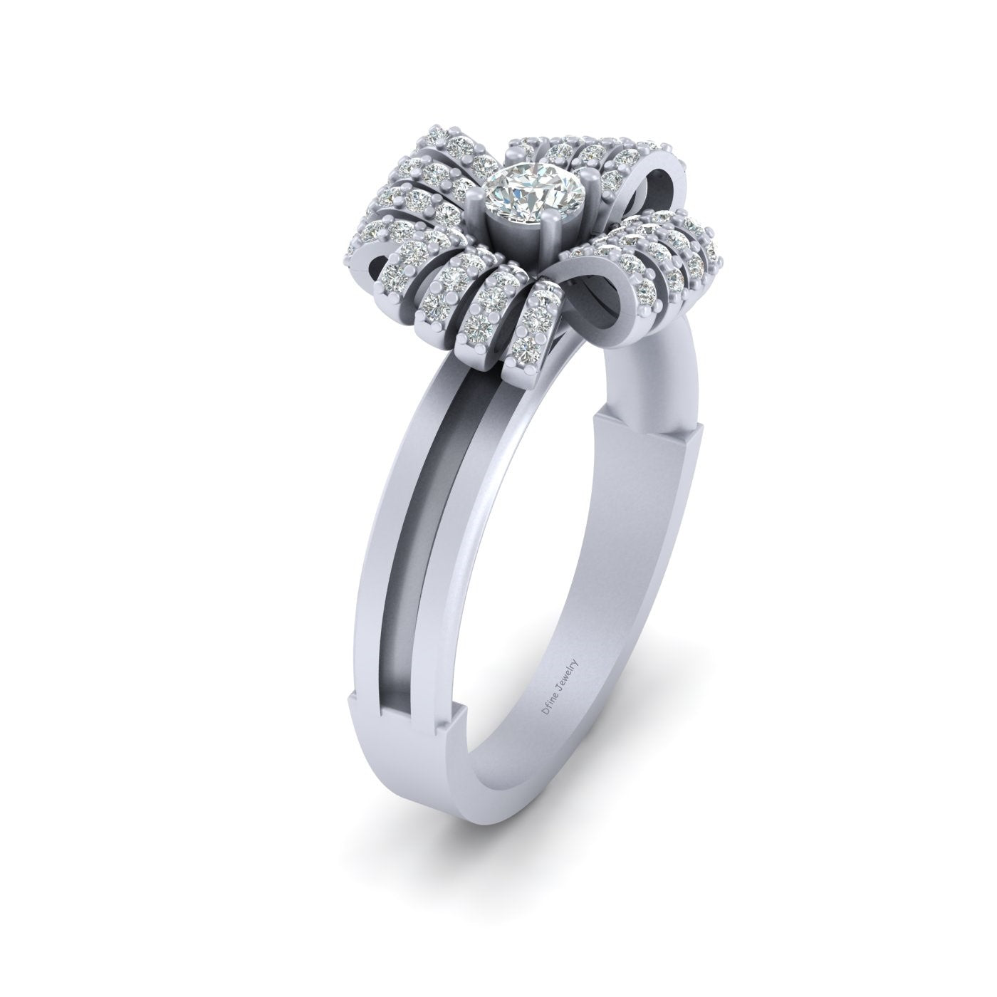 SPARKLING BOW ENGAGEMENT RING