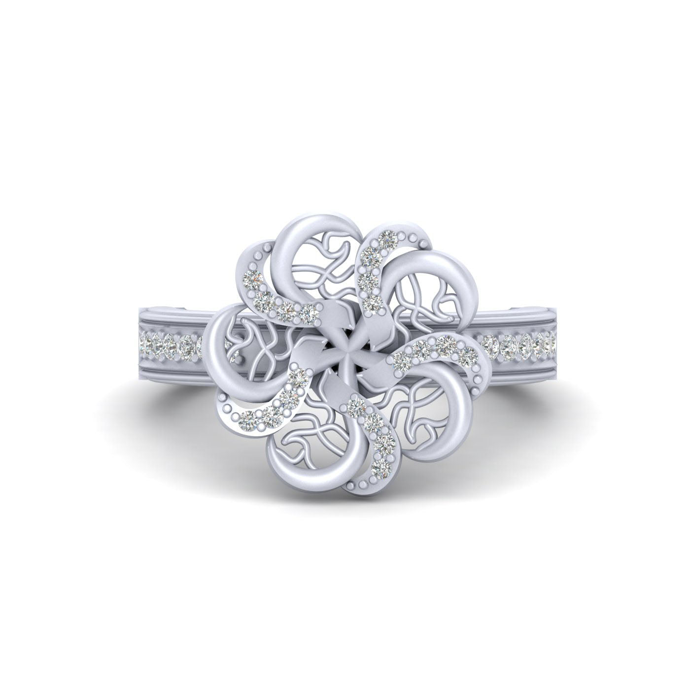 SPIRAL MESH ENGAGEMENT RING
