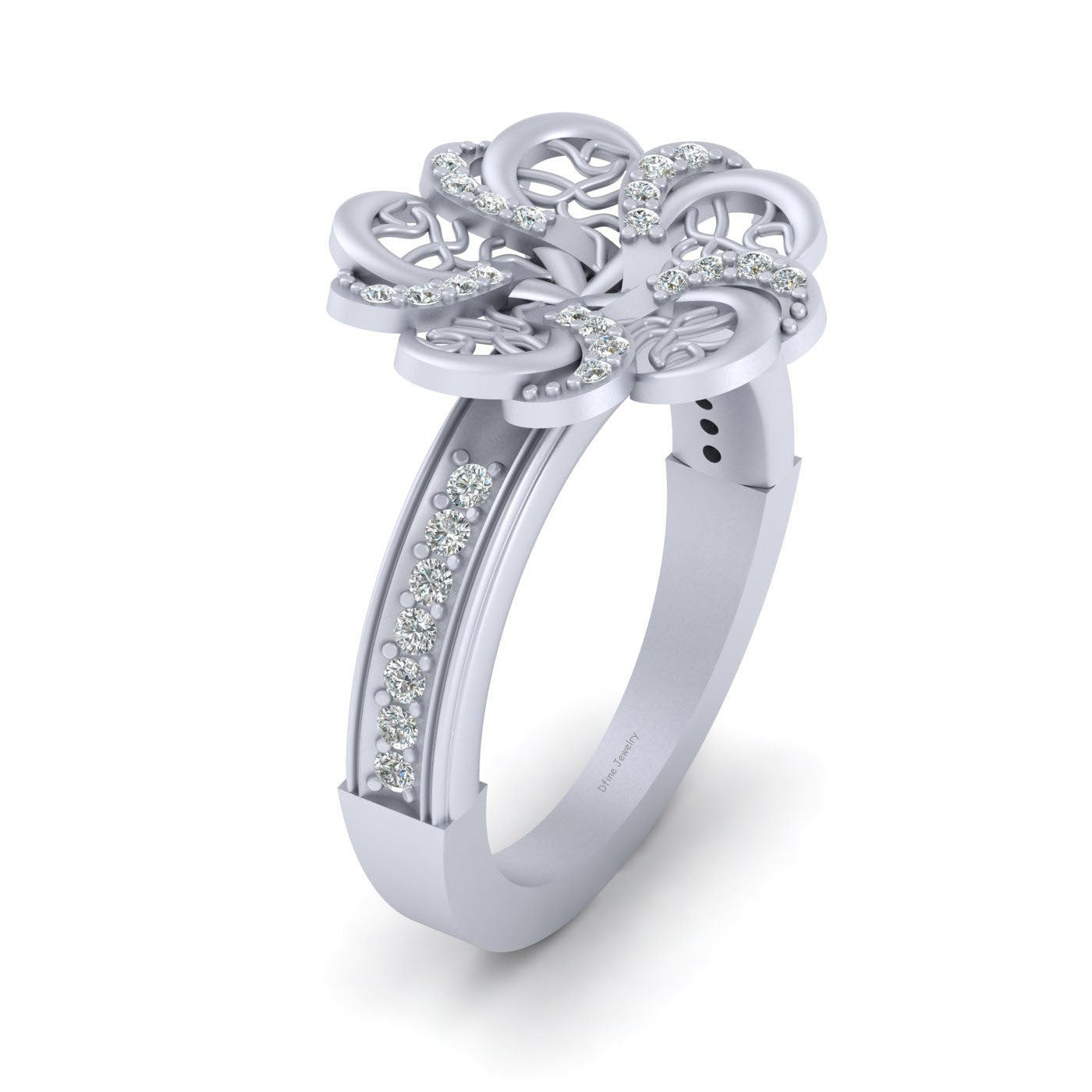 SPIRAL MESH ENGAGEMENT RING