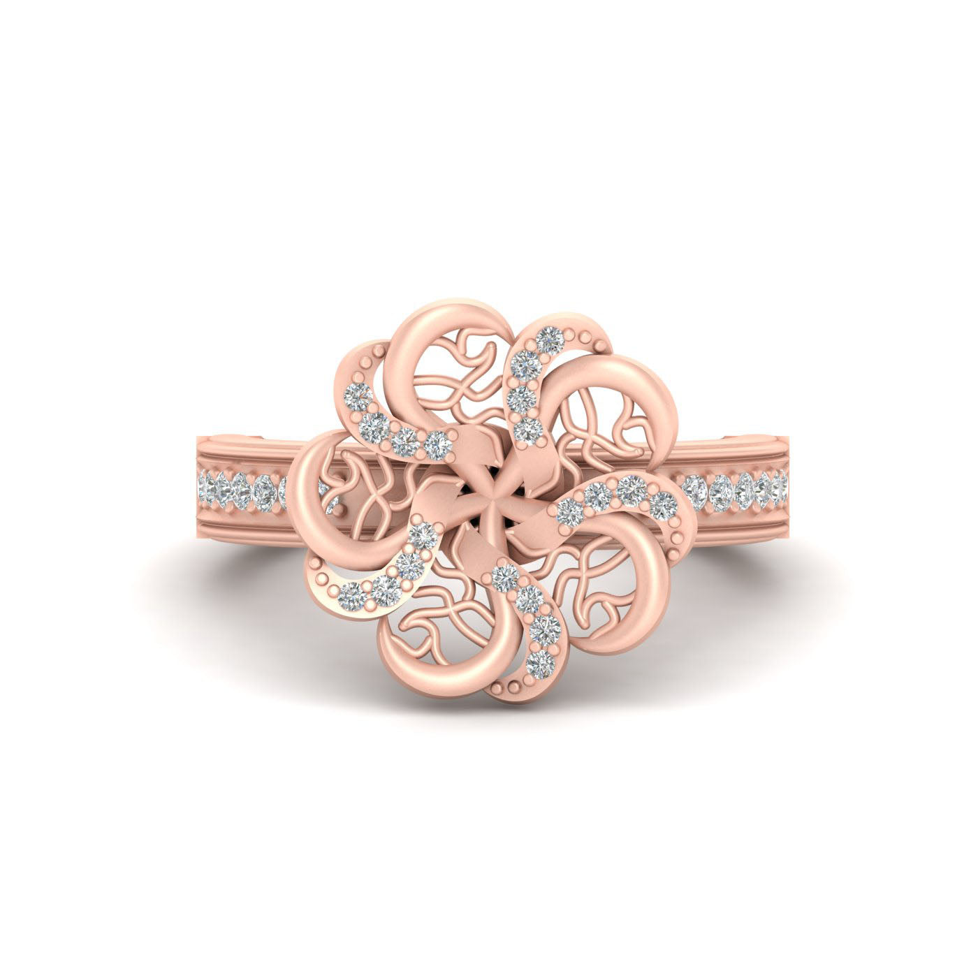 SPIRAL MESH ENGAGEMENT RING
