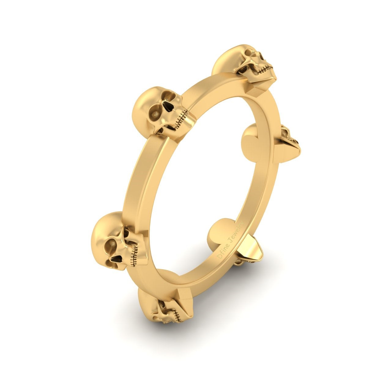 SKULL WEDDING BAND FOR WOMEN