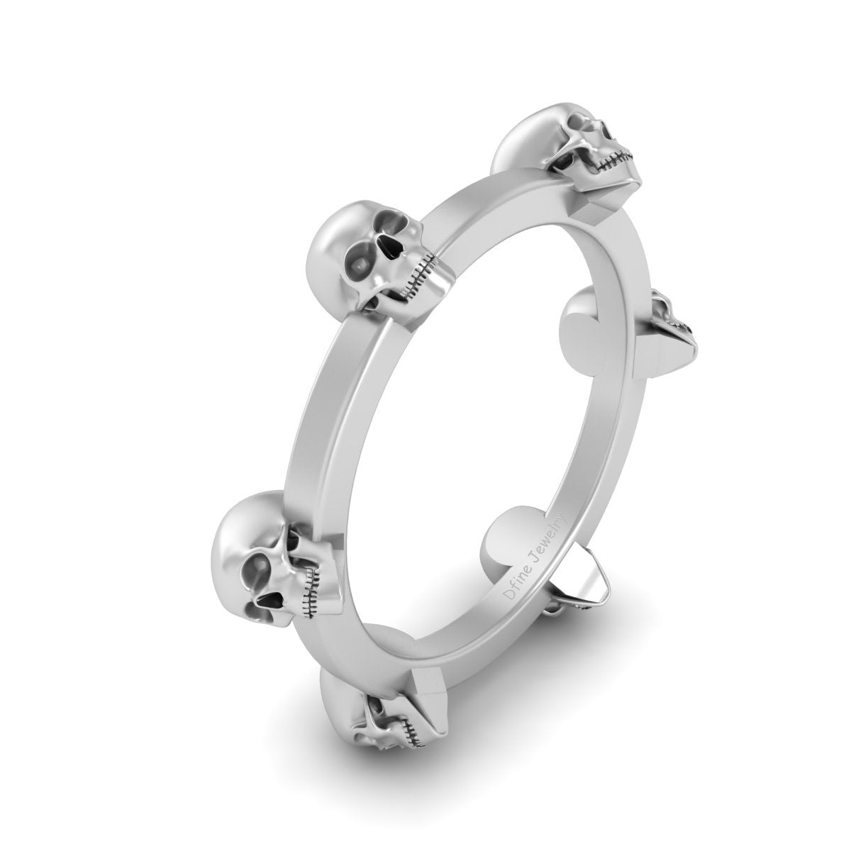 SKULL WEDDING BAND FOR WOMEN