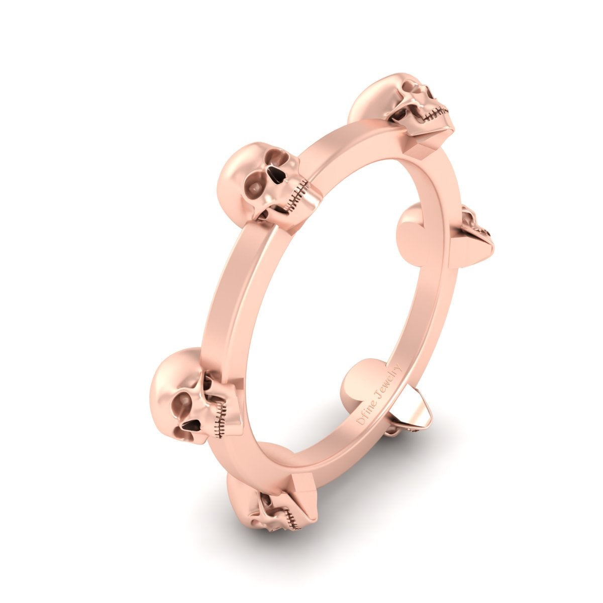 SKULL WEDDING BAND FOR WOMEN