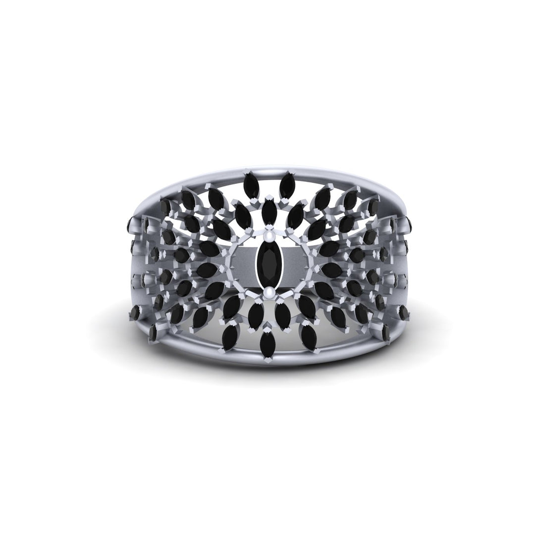0.80CTTW BLACK DIAMOND WEDDING RING