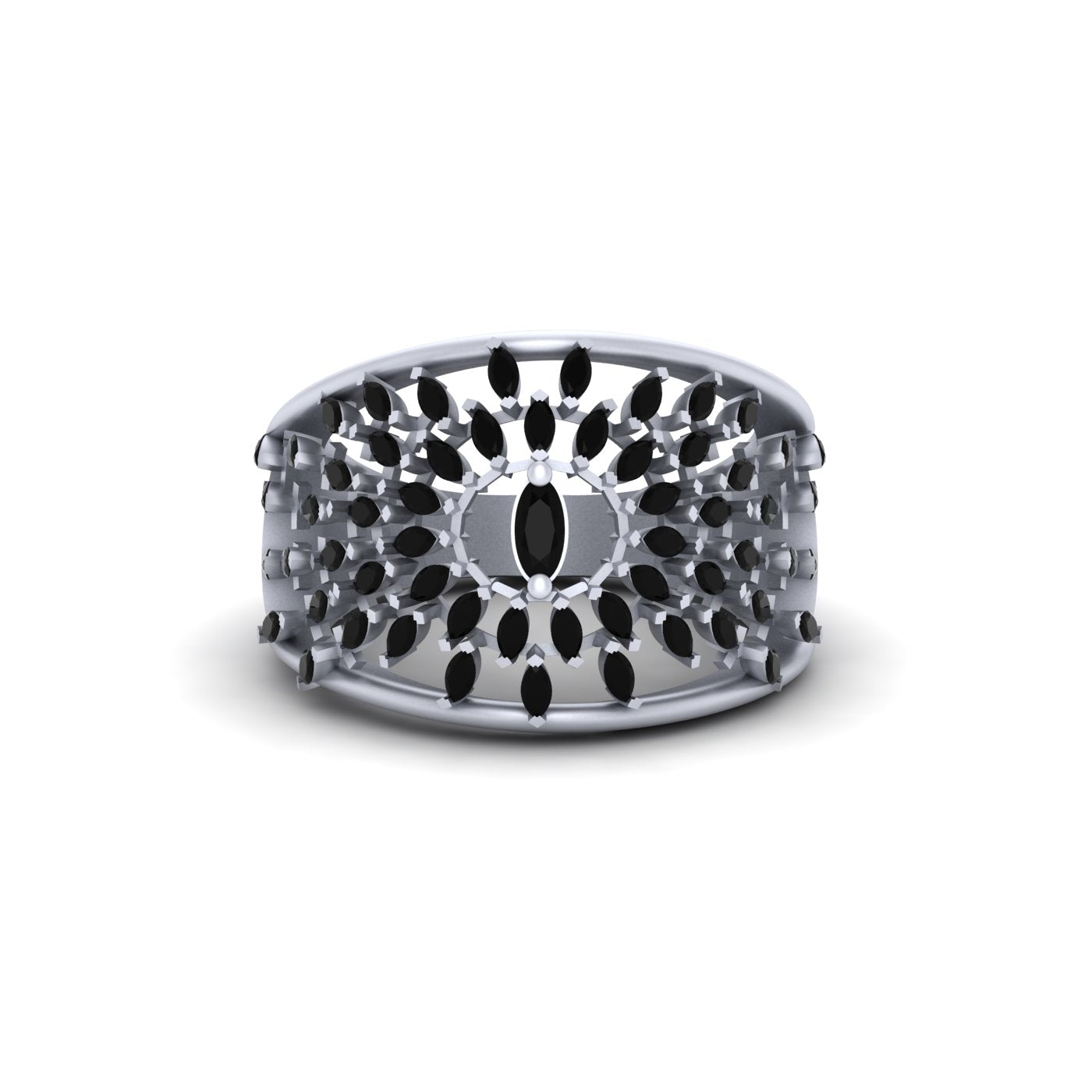 0.80CTTW BLACK DIAMOND WEDDING RING