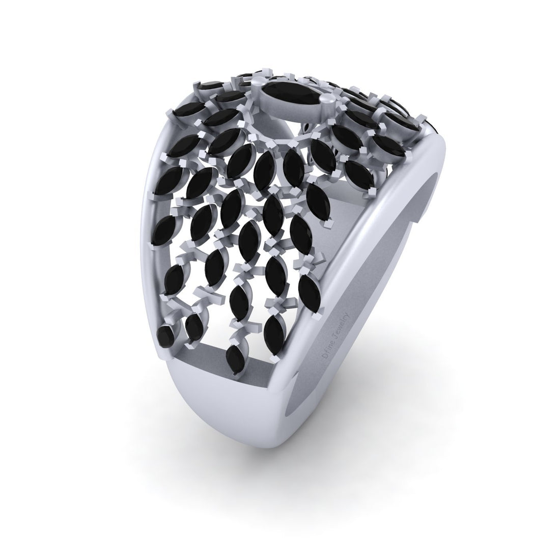 0.80CTTW BLACK DIAMOND WEDDING RING