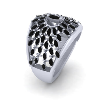 0.80CTTW BLACK DIAMOND WEDDING RING