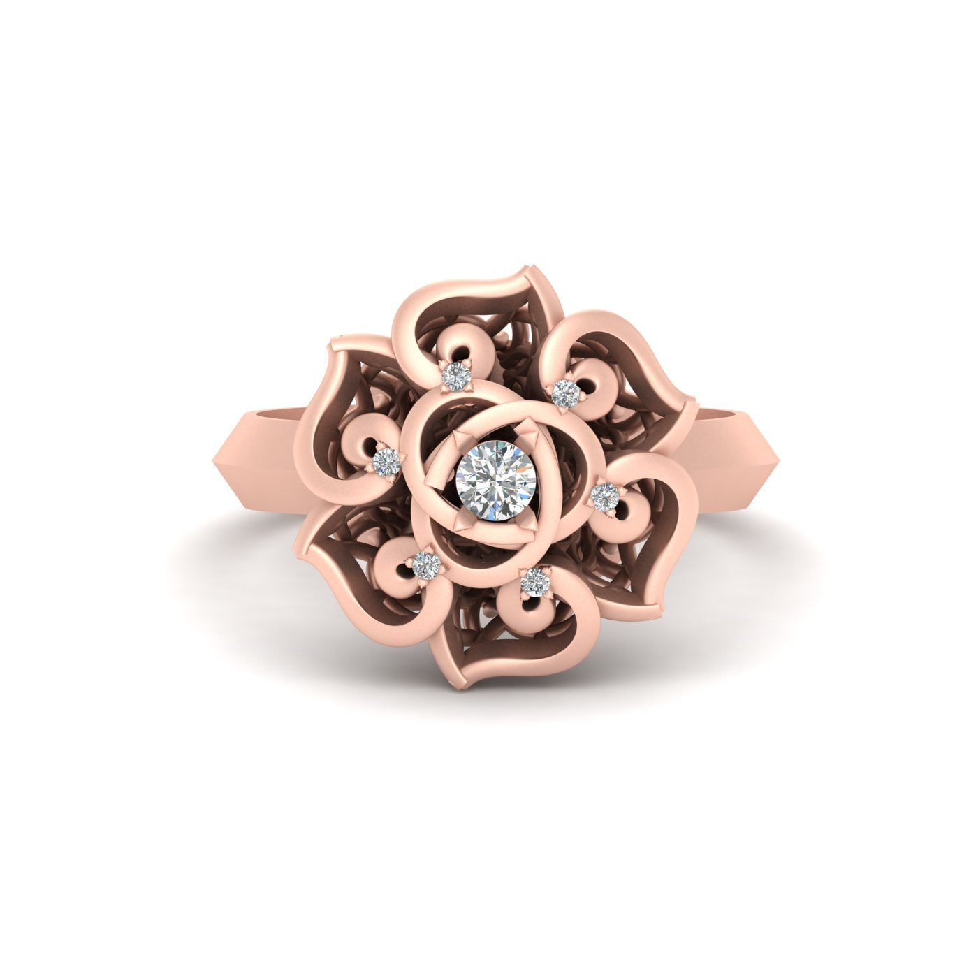 DIAMOND FLORAL ENGAGEMENT RING