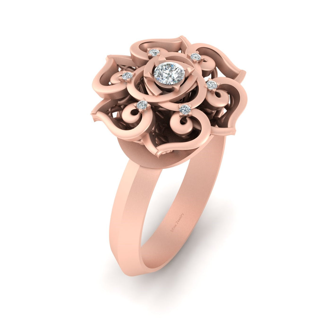 DIAMOND FLORAL ENGAGEMENT RING