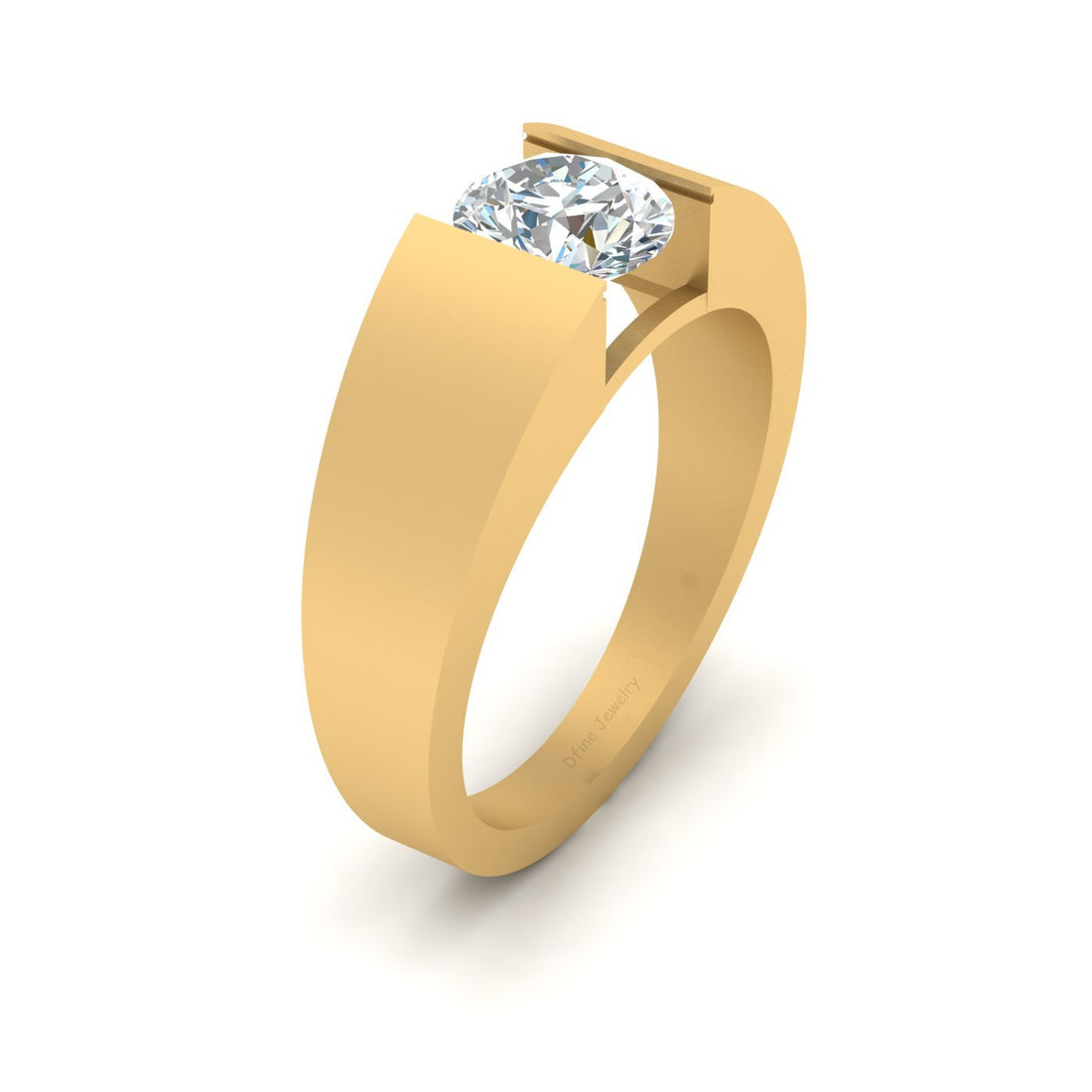 SOLITAIRE MOISSANITE WEDDING RING FOR MEN