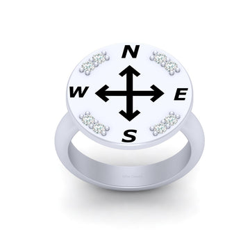 STERLING SILVER COMPASS RING