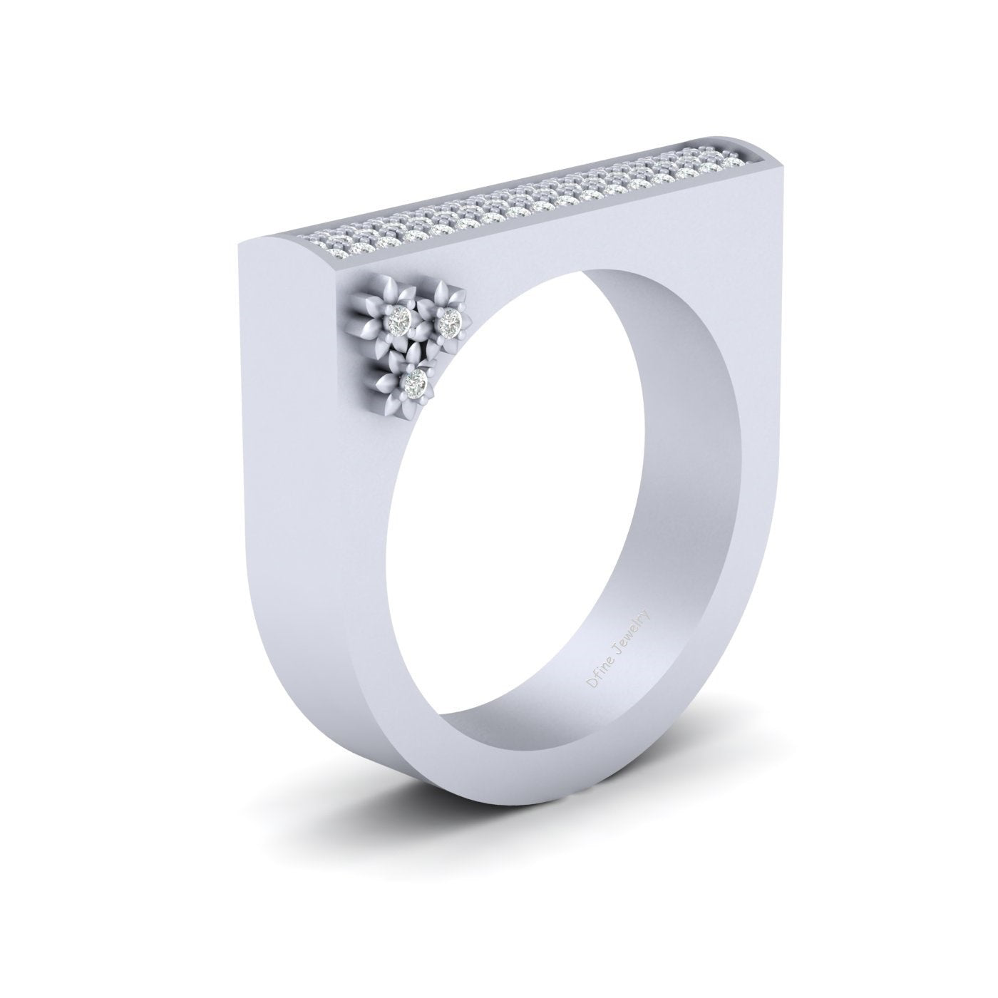 U SHAPED DIAMOND RING