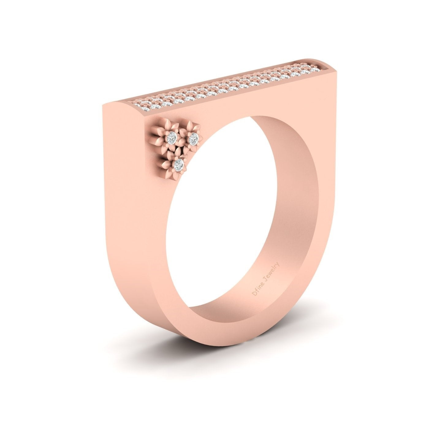 U SHAPED DIAMOND RING
