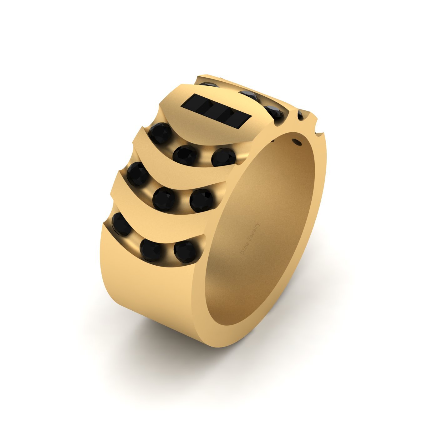 BLACK DIAMOND WEDDING BAND FOR HER